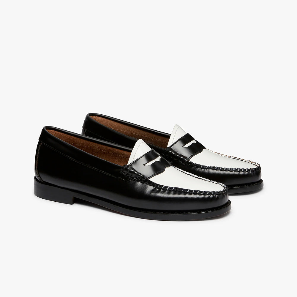 GH Bass Weejuns Penny Loafers Black White