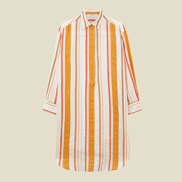 Pomandère - Robe chemise rayée - Orange