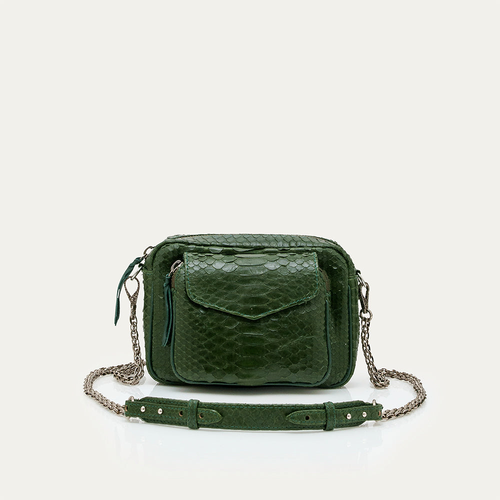 Claris Virot Charly Bag Green Python