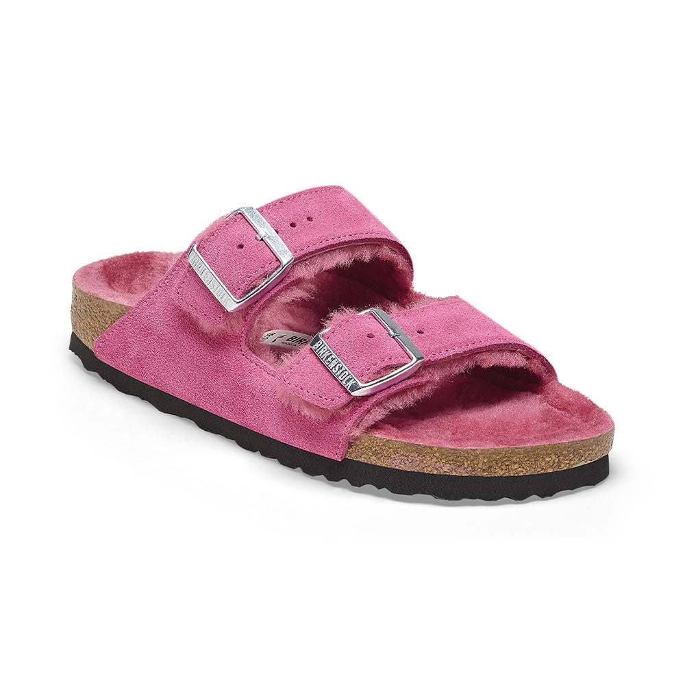 Birkenstock Sandales Arizona en Fourrure Rose