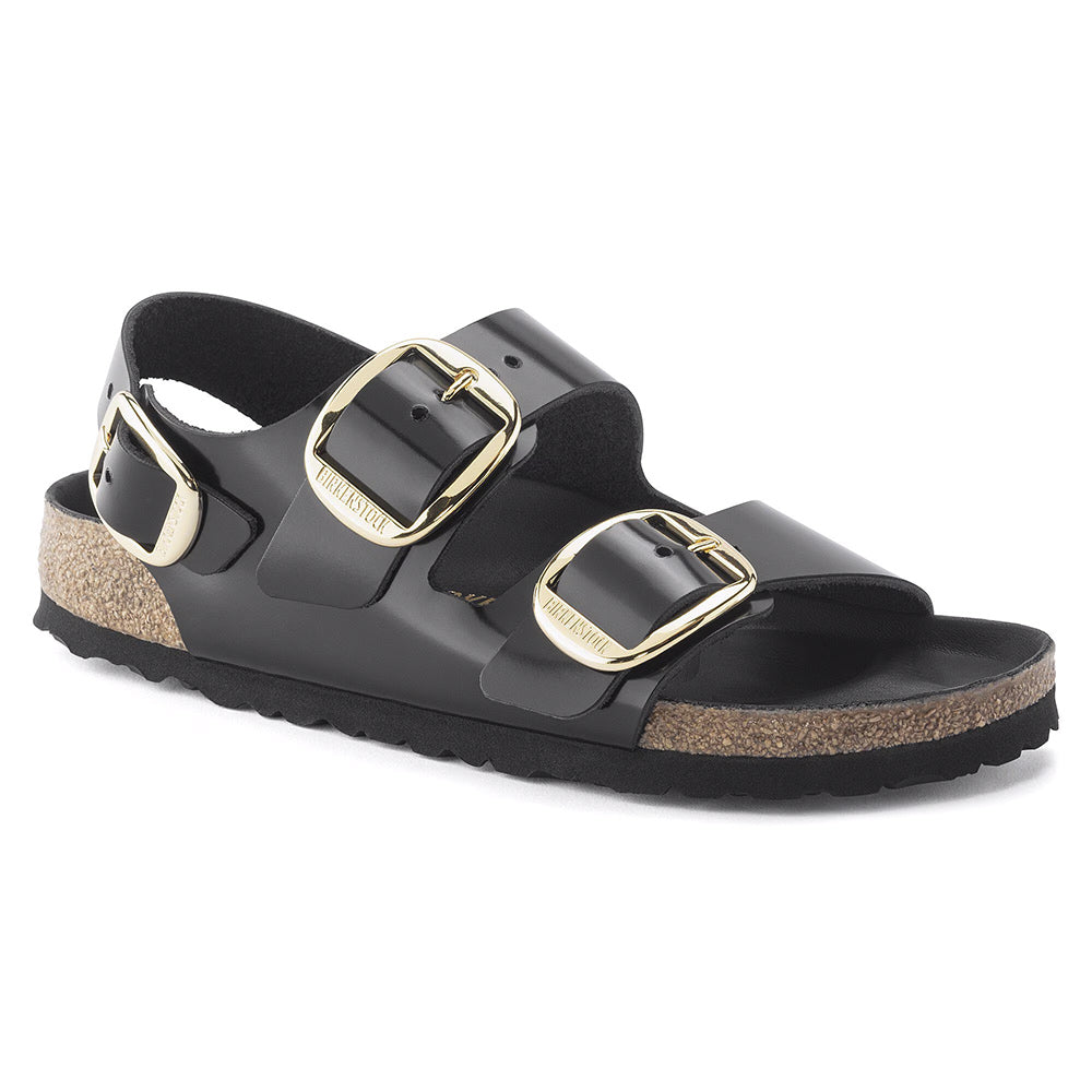 新品　Birkenstock Milano ゴールドバックル 36 23cm 黒 Birkenstock - Milano Big Buckle Sandals - Black – Merci Paris