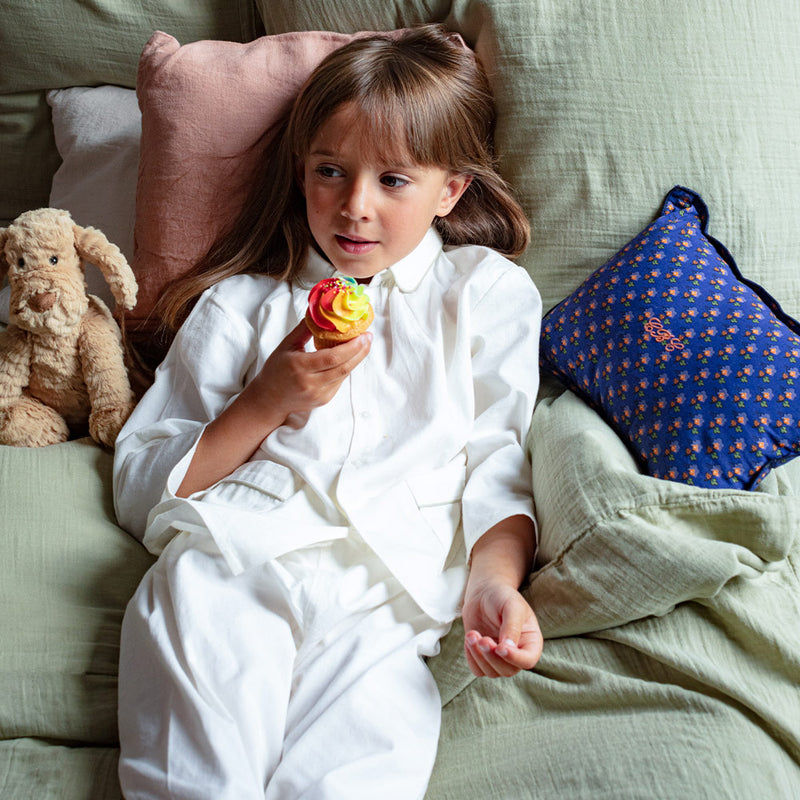 Caramel x Merci - Pyjama Enfant en coton twill - Blanc de Meudon