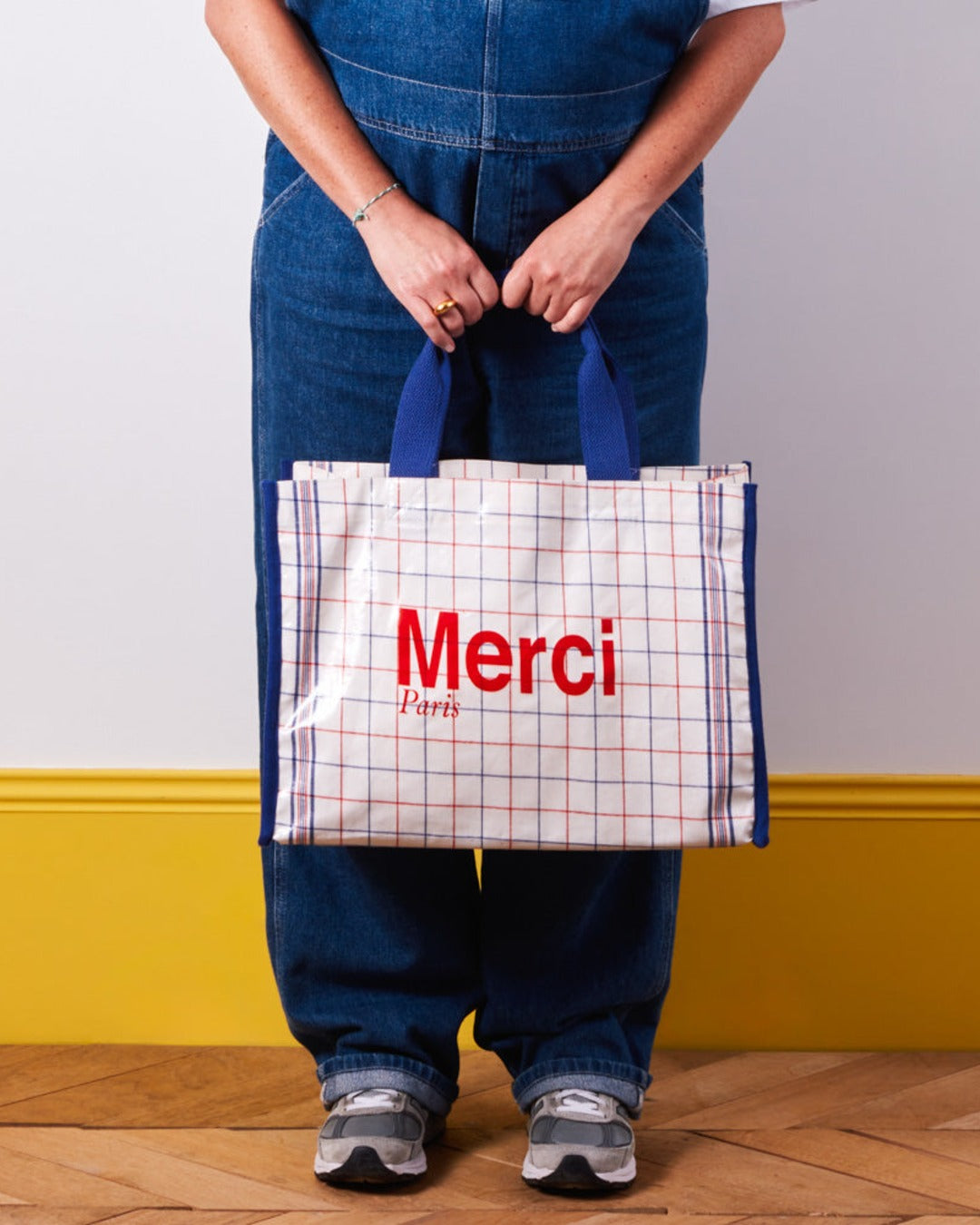 Merci Paris Cabas メルシートートバッグ スカイブルー レッド Merci - Cabas Office – Merci Paris