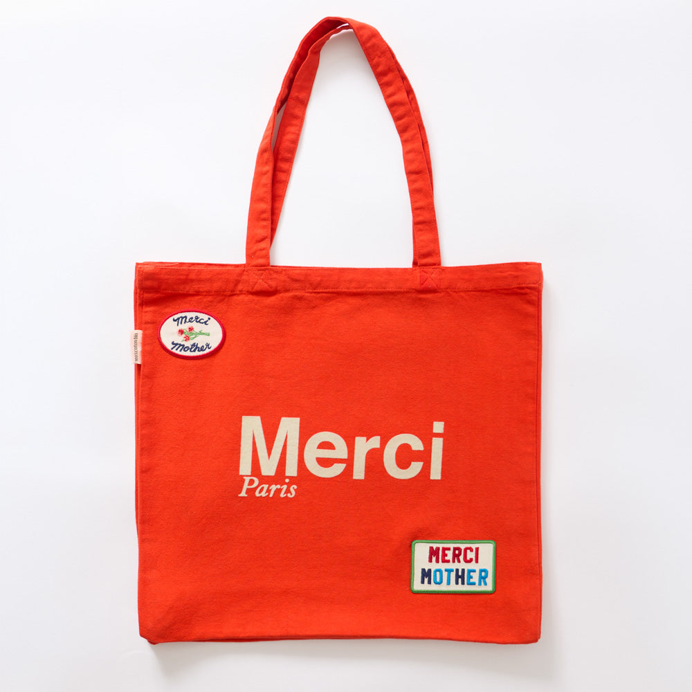 merci様 Mother x Merci - Tote bag - Red & Cream – Merci Paris