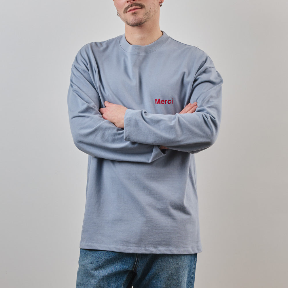 Merci♥Tシャツ オレリアン∽LS Aurelien 2色☆ユニックス Merci - Aurelien Ls T-Shirt - Light blue