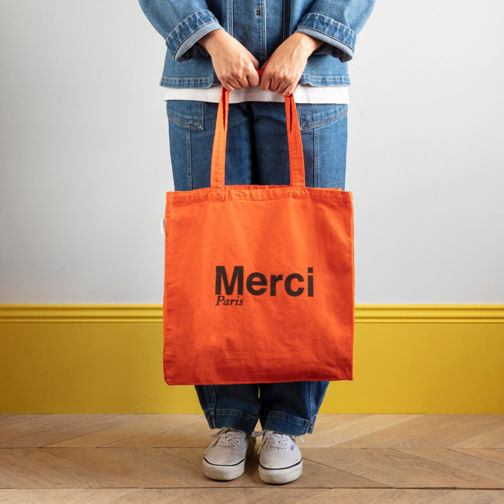 Merci Tote Bag Paris Edit Shop Merci Tote Bags Canvas Back - 11STREET