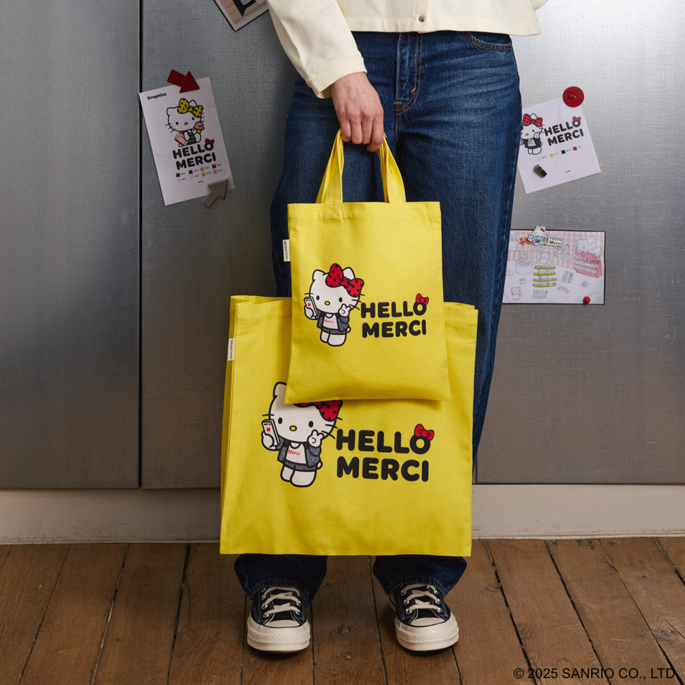 Merci キャンバストート コットン ハローキティー イエロー Hello Kitty x Merci - Tote Bag - Yellow