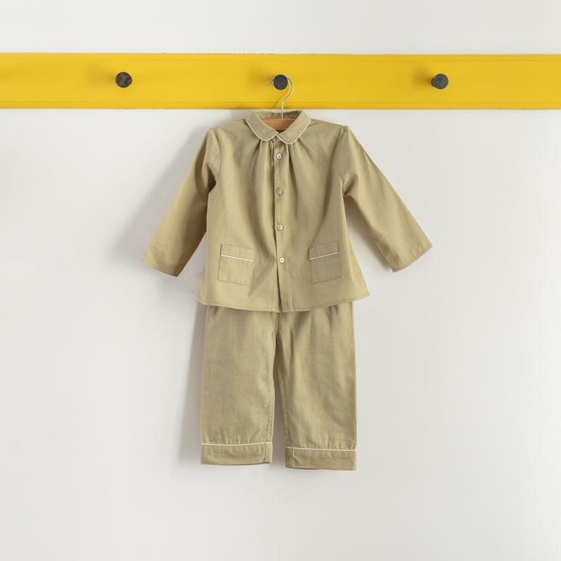 Caramel x Merci - Pyjama Enfant en coton twill - Vert 77 Rue de Varenne