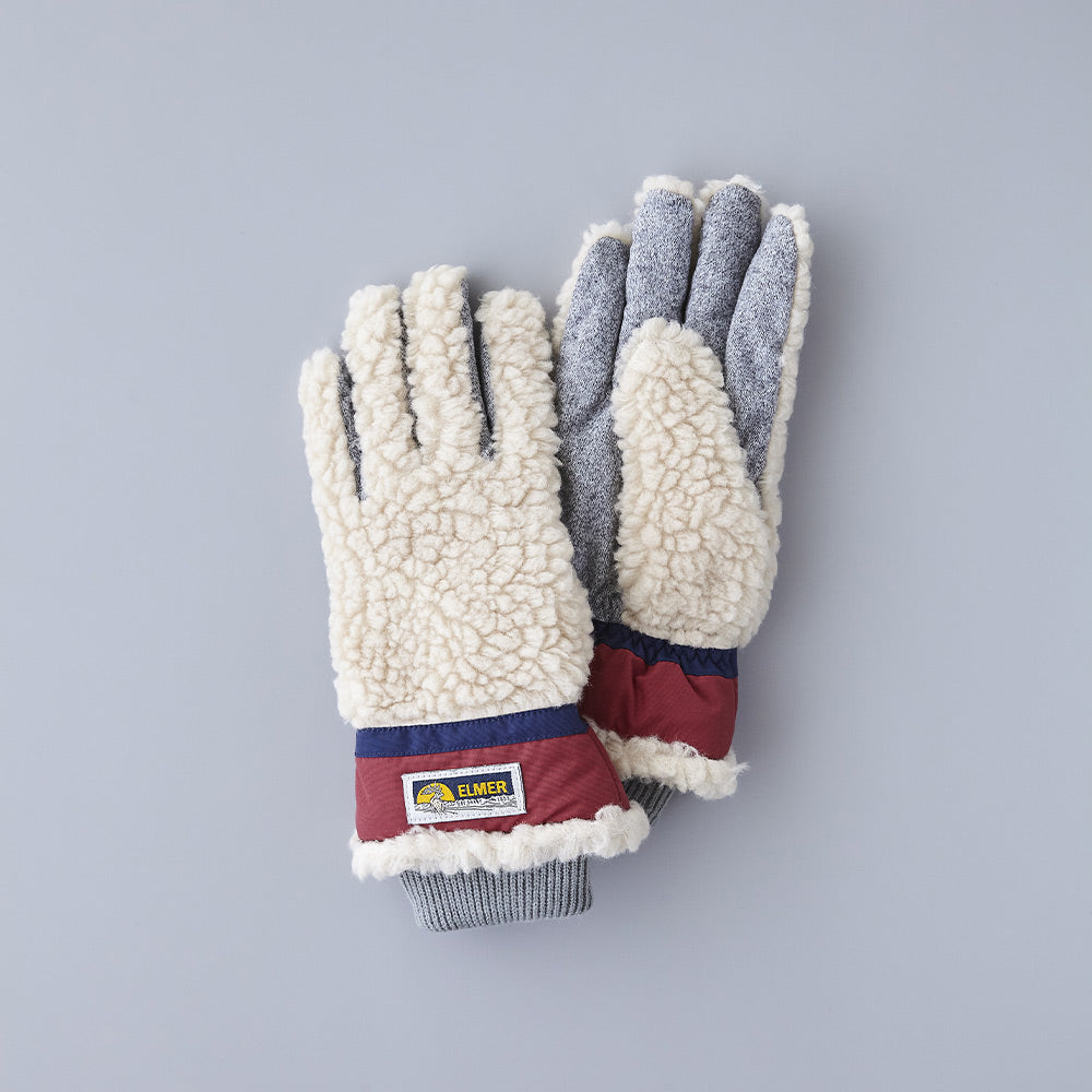 Elmer - Teddy Gloves 5FGR - Beige and Red