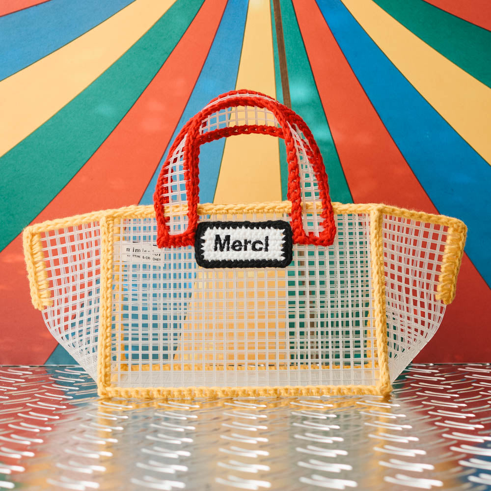 Mimi Salon - x Merci Sac Panier XS - Jaune & Rouge – Merci Paris