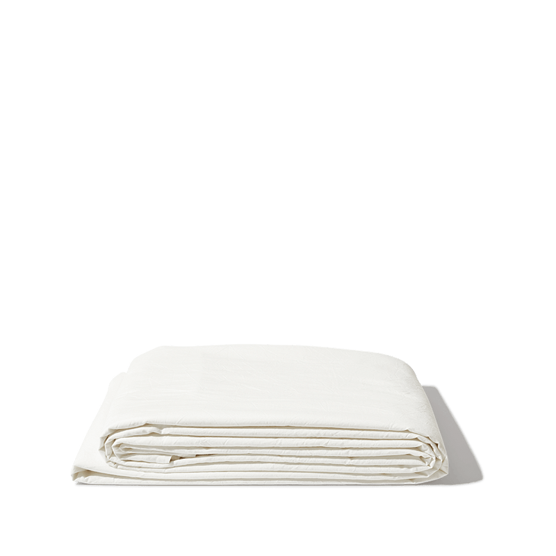 Drap plat en percale de coton - Blanc Craie