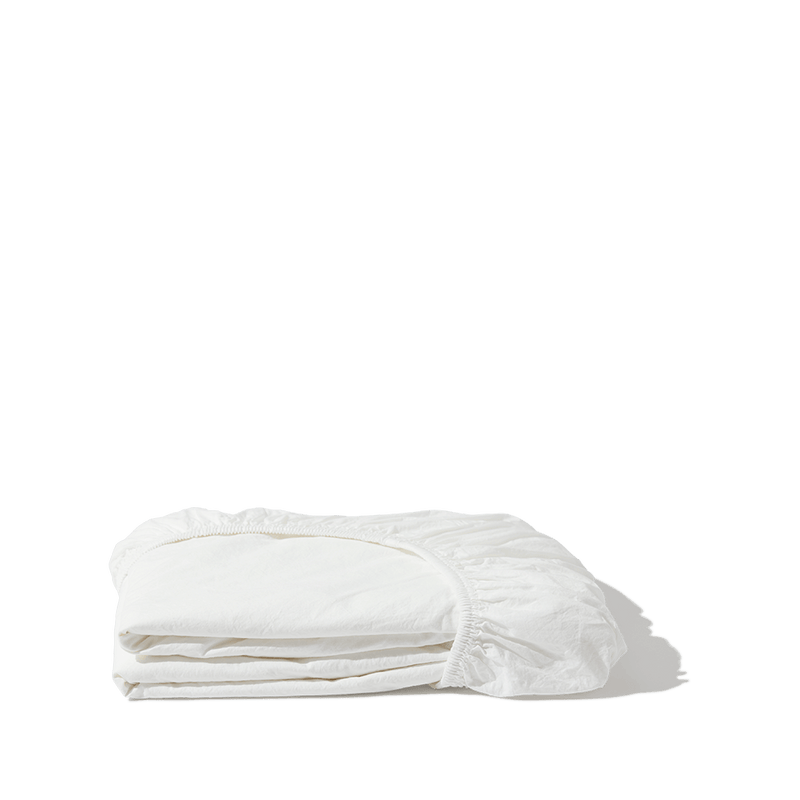 Drap-housse en coton percale - Blanc Craie