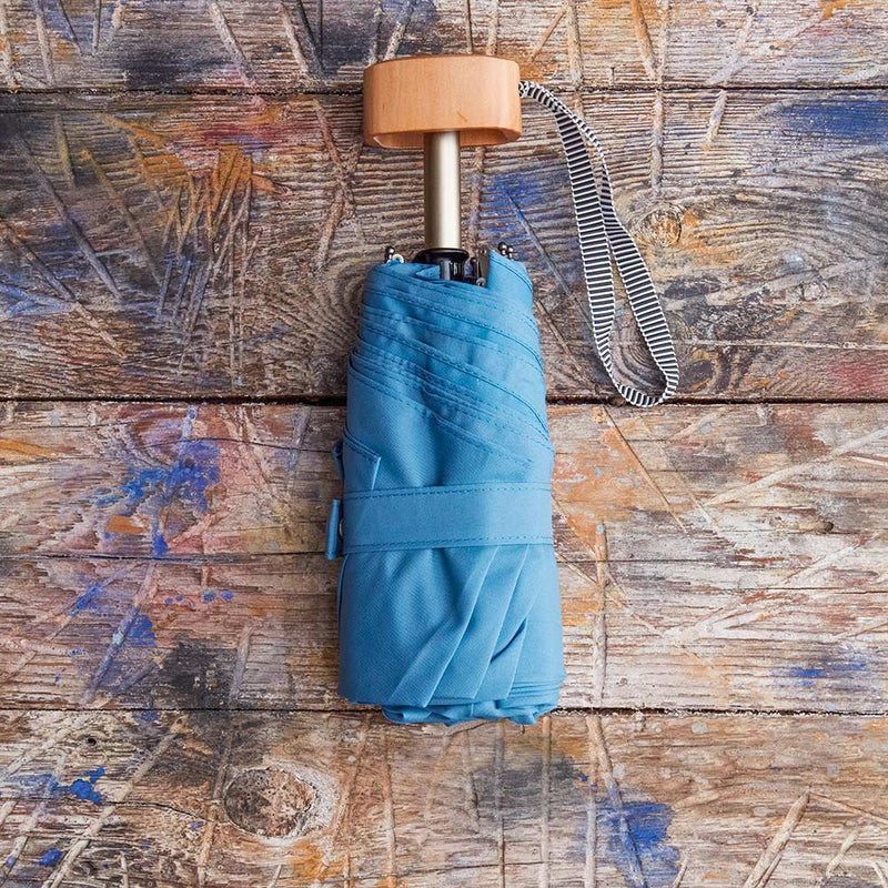Petit parapluie bois - Bleu Gris