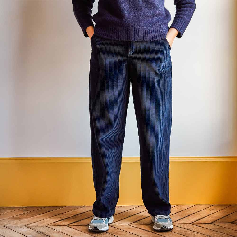 Merci Pantalon en velours côtelé Bleu Marine Prêt à porter
