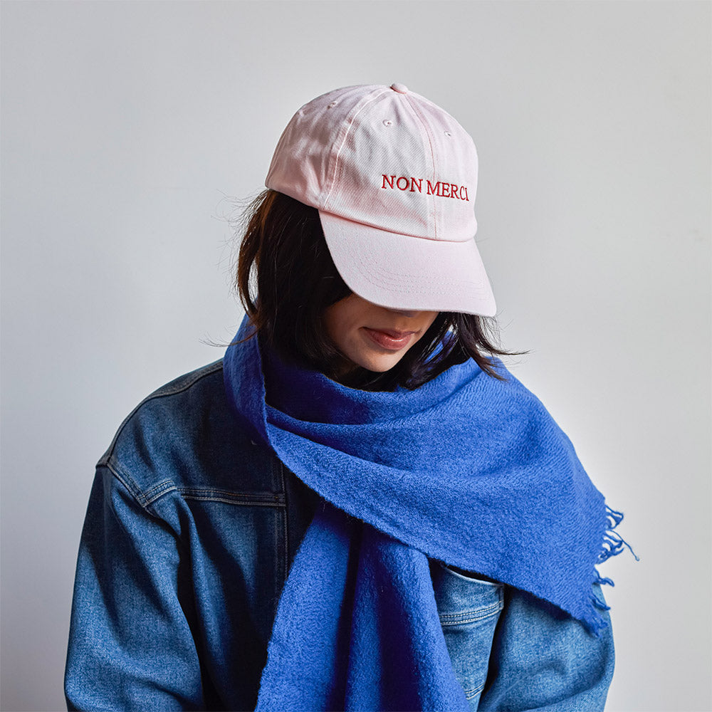 Unisex embroidered cap Non Merci - Pink