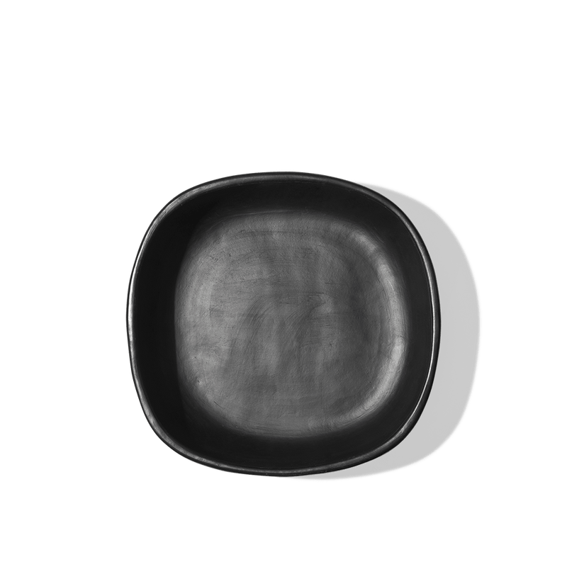 Plat carré en argile - Noir