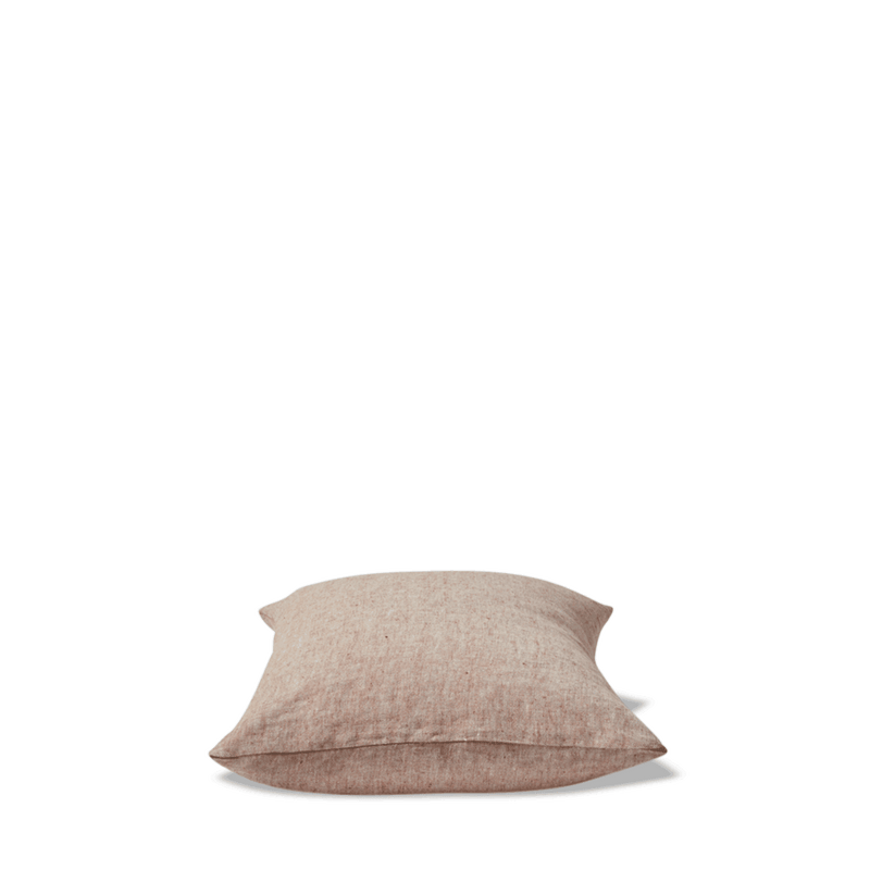 Coussin épais en lin - Chambray Brique de Sienne