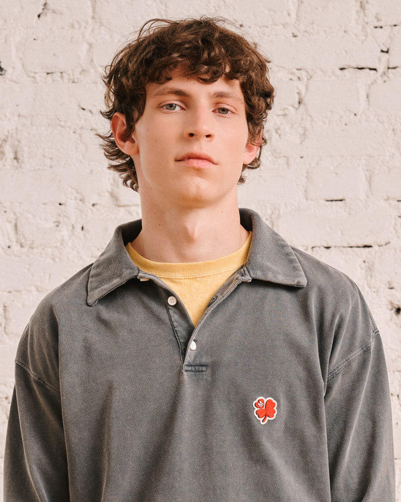 Merci - Silas Polo Shirt - Washed Black