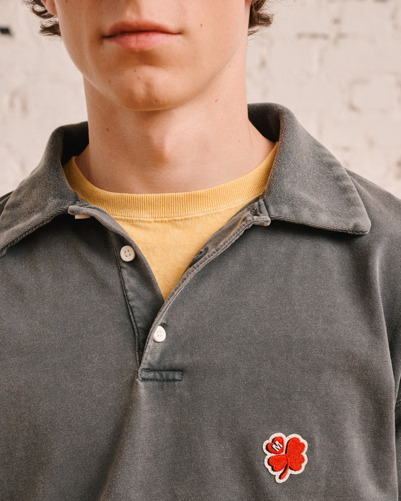 Merci - Silas Polo Shirt - Washed Black