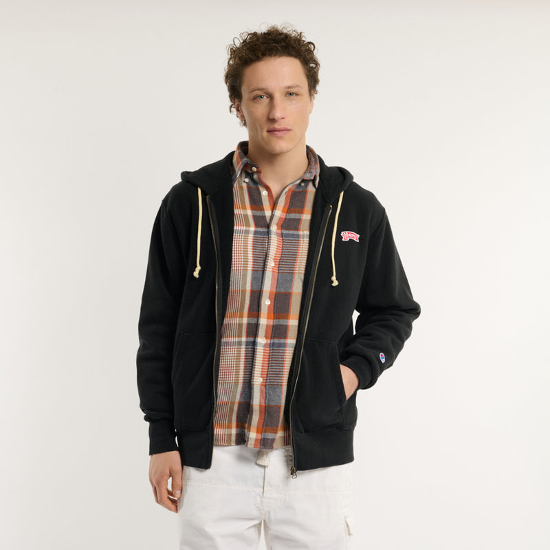 Merci x Champion - Sweat à zip Patch Merci - Noir - Prêt à porter