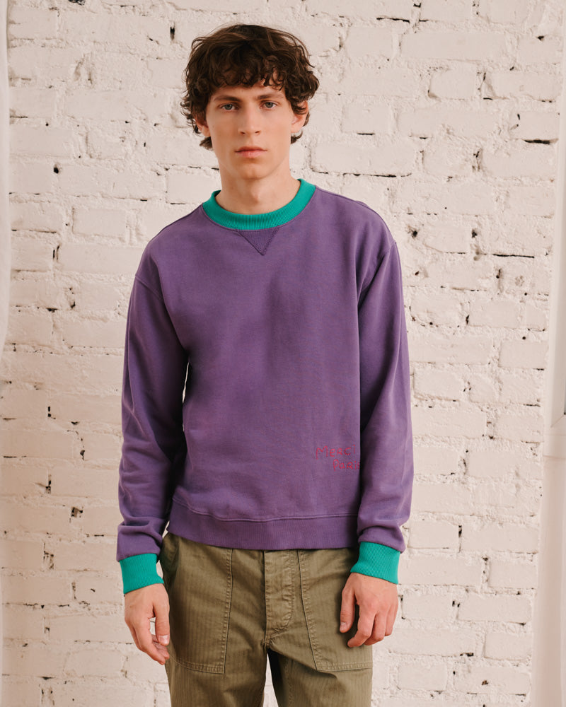 Merci - Sweat Dorian Bicolore - Violet & Vert