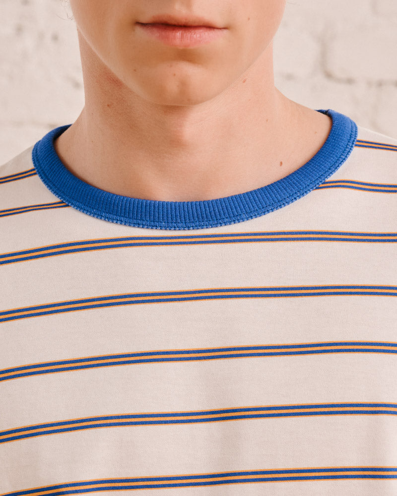 Merci - Julian T-Shirt - Ecru & Blue