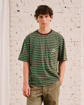Merci - T-Shirt Vadim Rayé - Marron & Vert