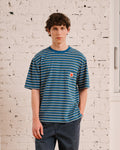 Merci - T-Shirt Vadim Rayé - Indigo & Vert