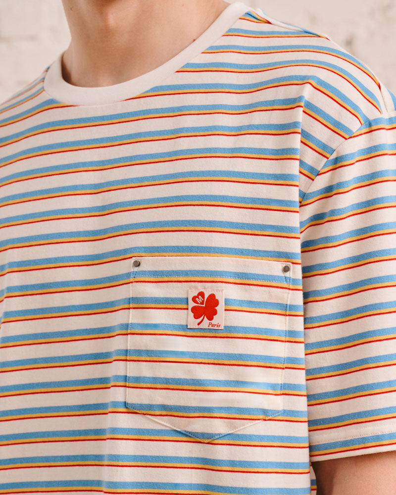 Merci - Vadim Striped T-Shirt - White & Blue