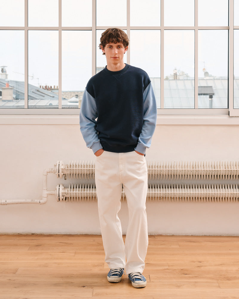 Merci - Dorian Two-tone Sweatshirt - Navy & Blue