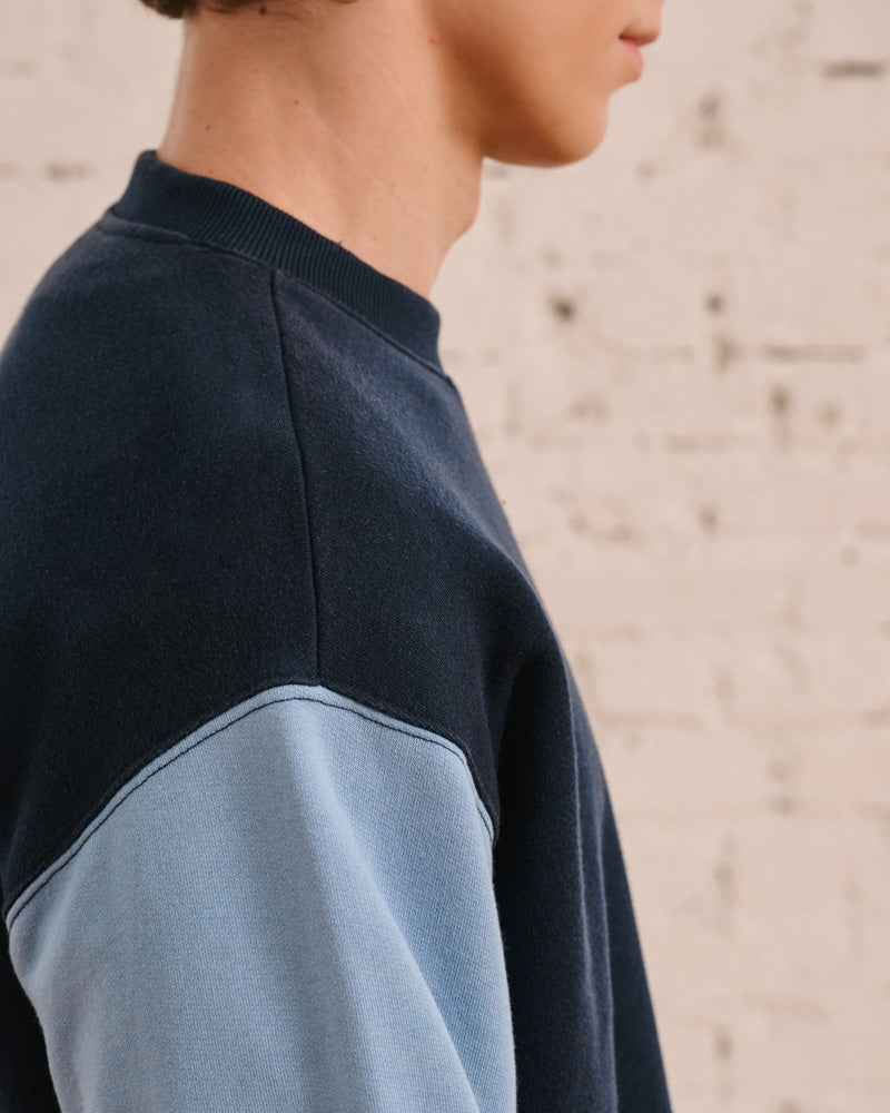 Merci - Sweat Dorian Bicolore - Marine & Bleu