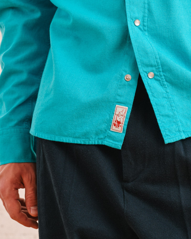 Merci - Chemise Pietro Flanelle - Bleu