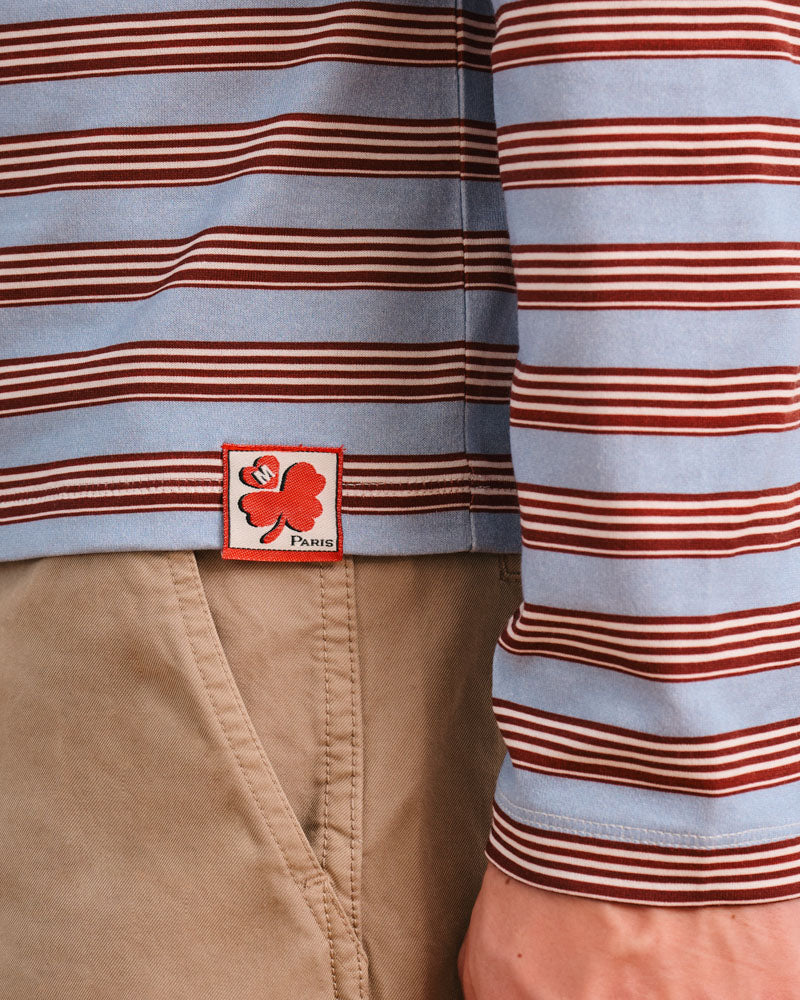 Merci - Julian T-Shirt - Blue & Bordeaux