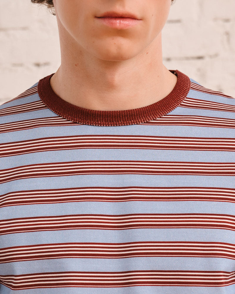 Merci - Julian T-Shirt - Blue & Bordeaux