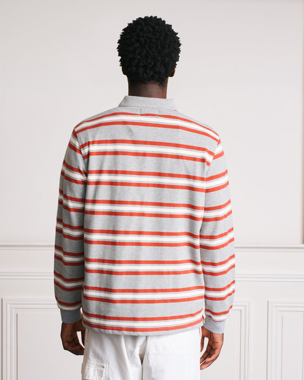 Merci - Polo Bastian - Gris Rouge & Ecru