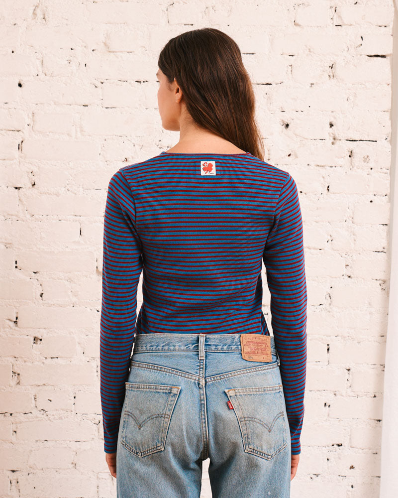 Merci - T-Shirt Carla - Bordeaux & Bleu