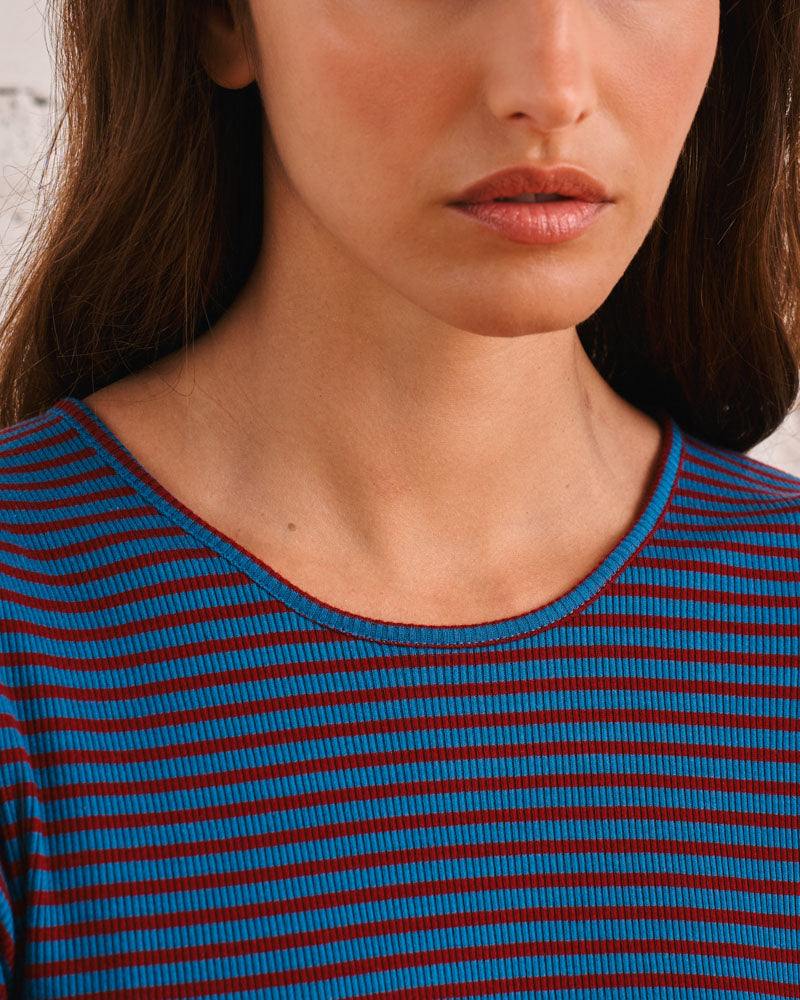 Merci - T-Shirt Carla - Bordeaux & Bleu