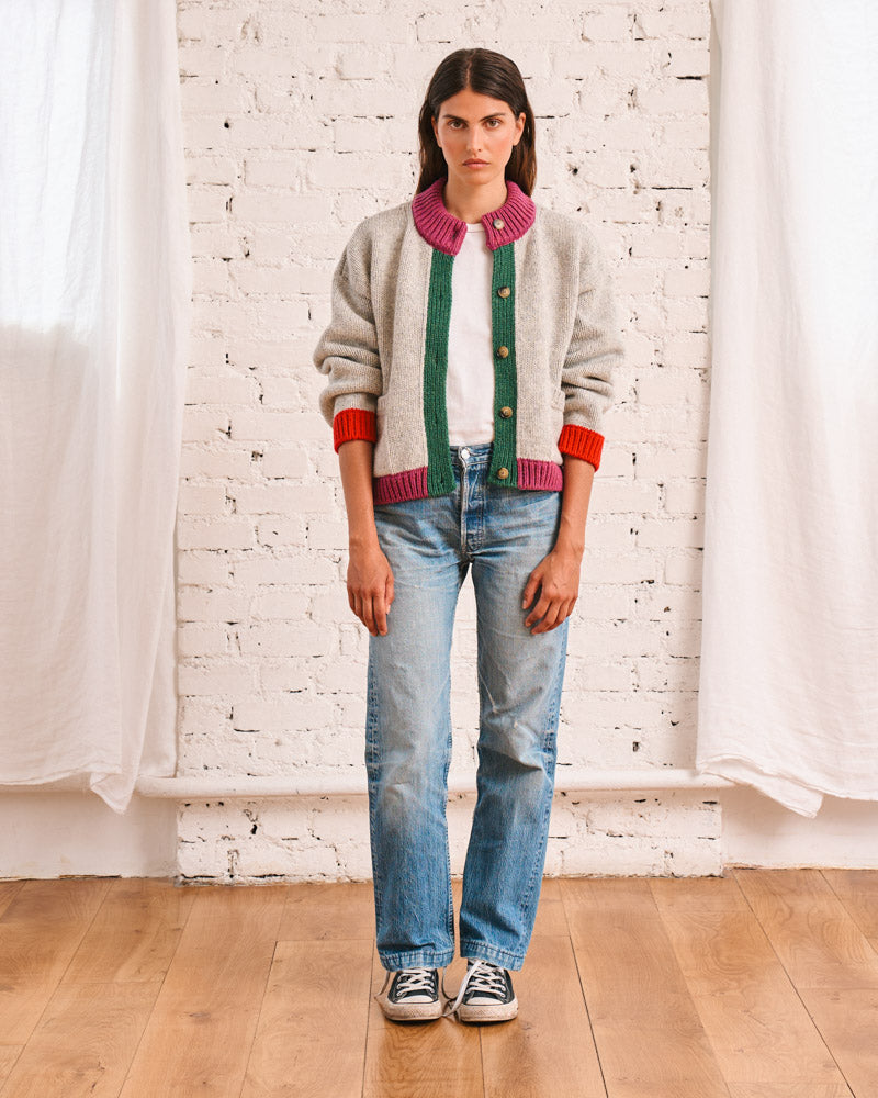 Merci - Flora Cardigan - Heather Gray Multi