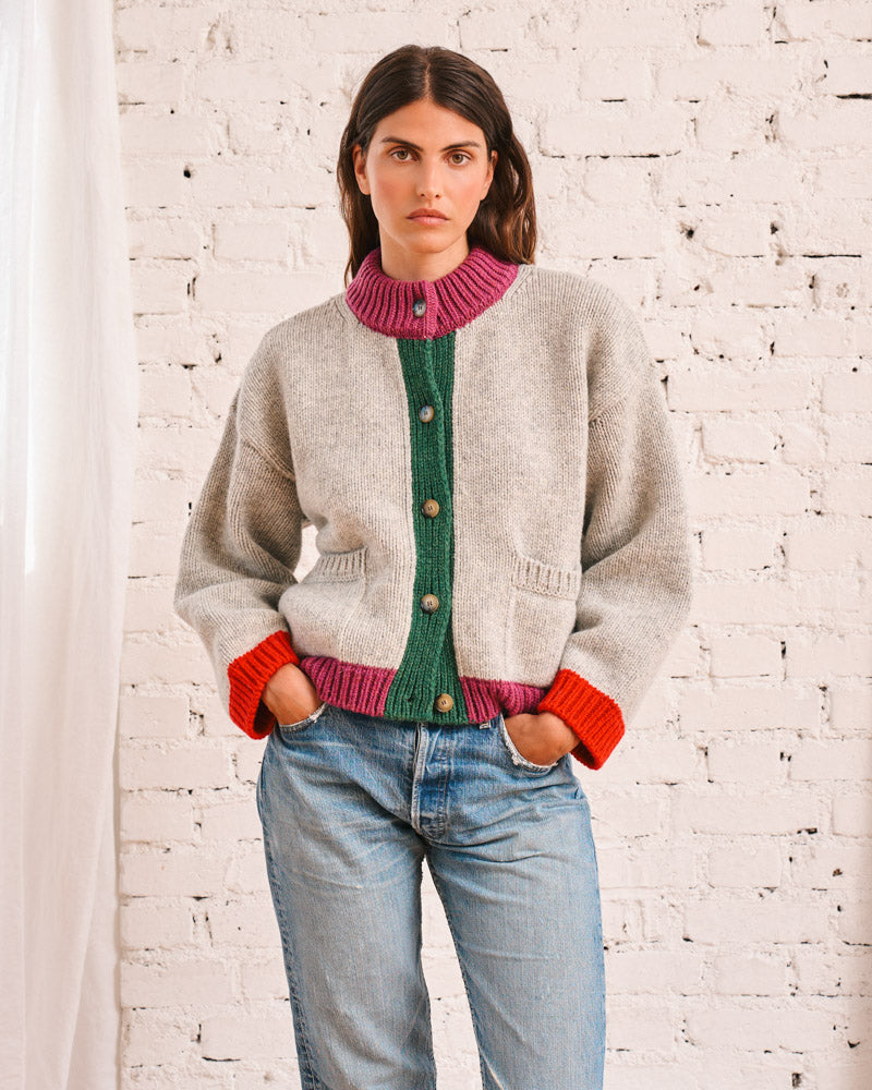 Merci - Cardigan Flora - Gris Chiné Multi