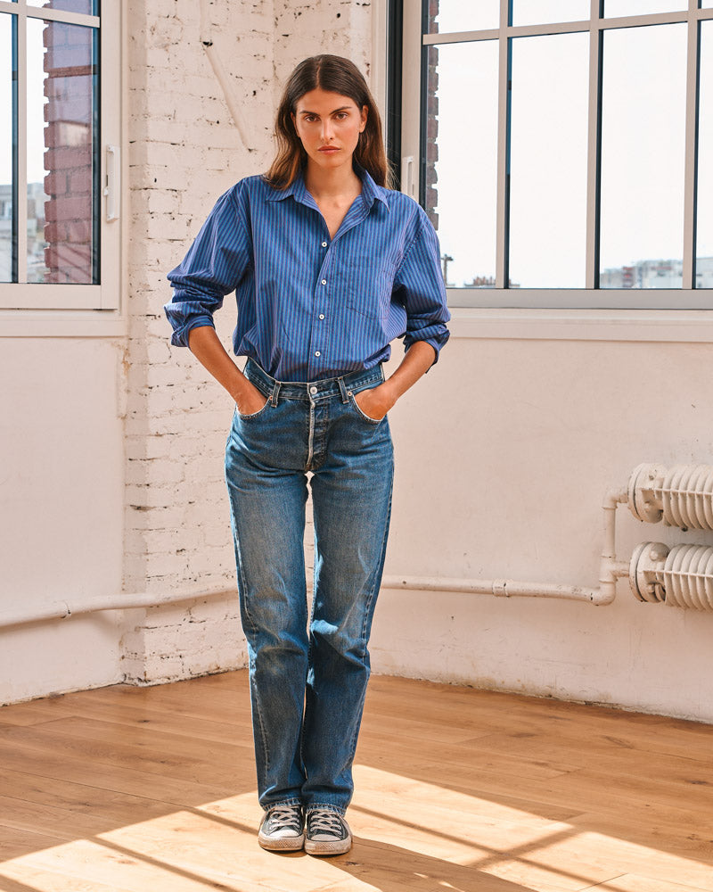 Merci - Chemise Constance Rayures - Bleu & Rouge