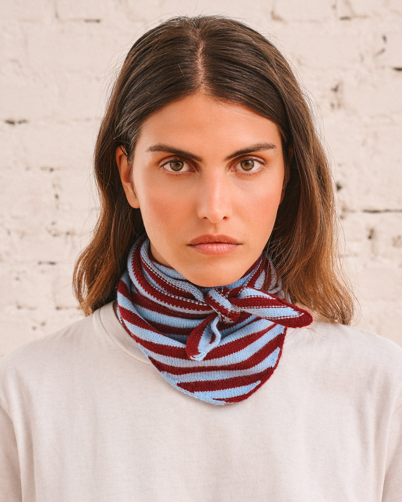 Merci - Martine Stripes Bandana - Red & Blue