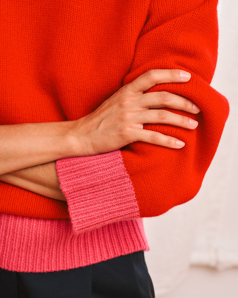 Merci - Eloise sweater - Red & Pink