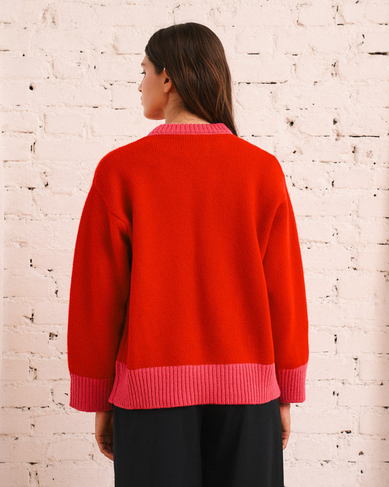 Merci - Eloise sweater - Red & Pink