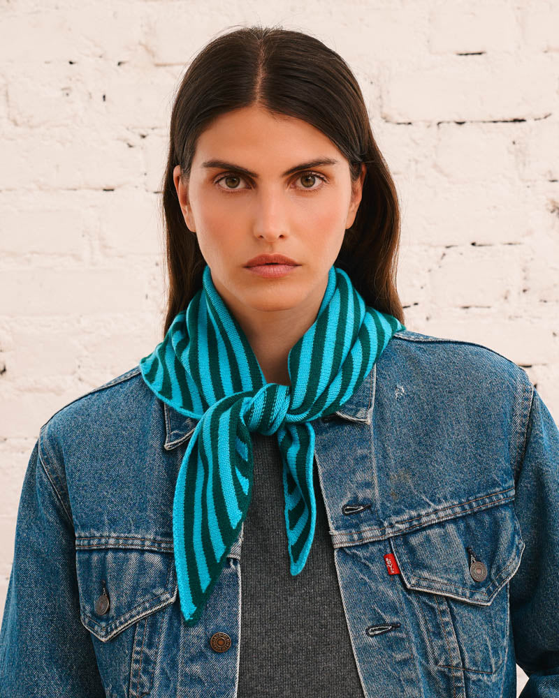 Merci - Martine Stripes Bandana - Blue & Green