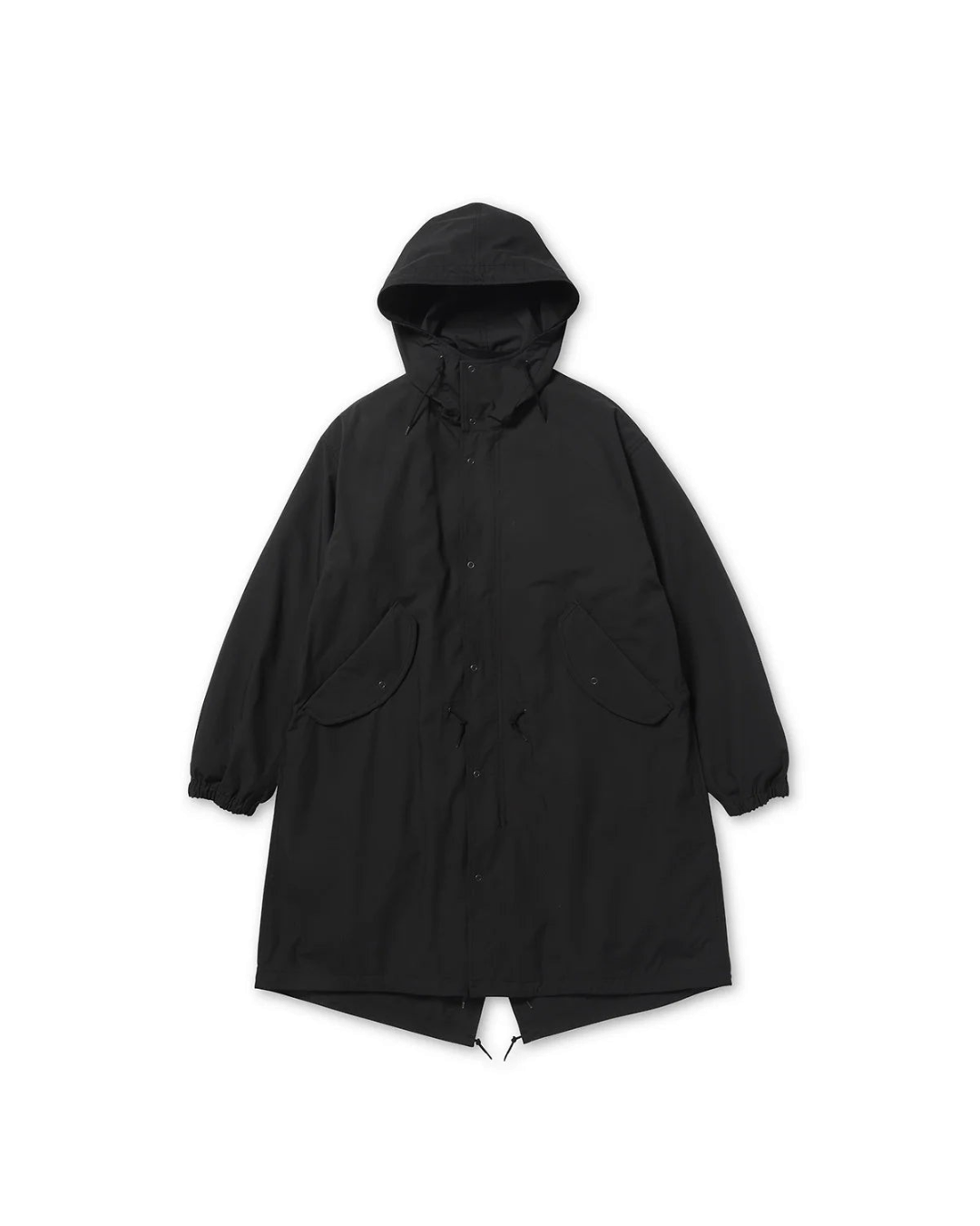 Manteau hybride noir Snow Peak Takibi avec capuche, poches latérales et coupe parka technique pour Merci Paris