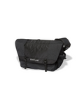 Sac messager noir Merci Paris Snow Peak en tissu ripstop quadrillé avec bandoulière réglable et logo réfléchissant