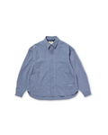 Chemise Merci Paris Snow Peak Kasuri Ripstop bleu clair à coupe ample avec poche utilitaire et détails techniques