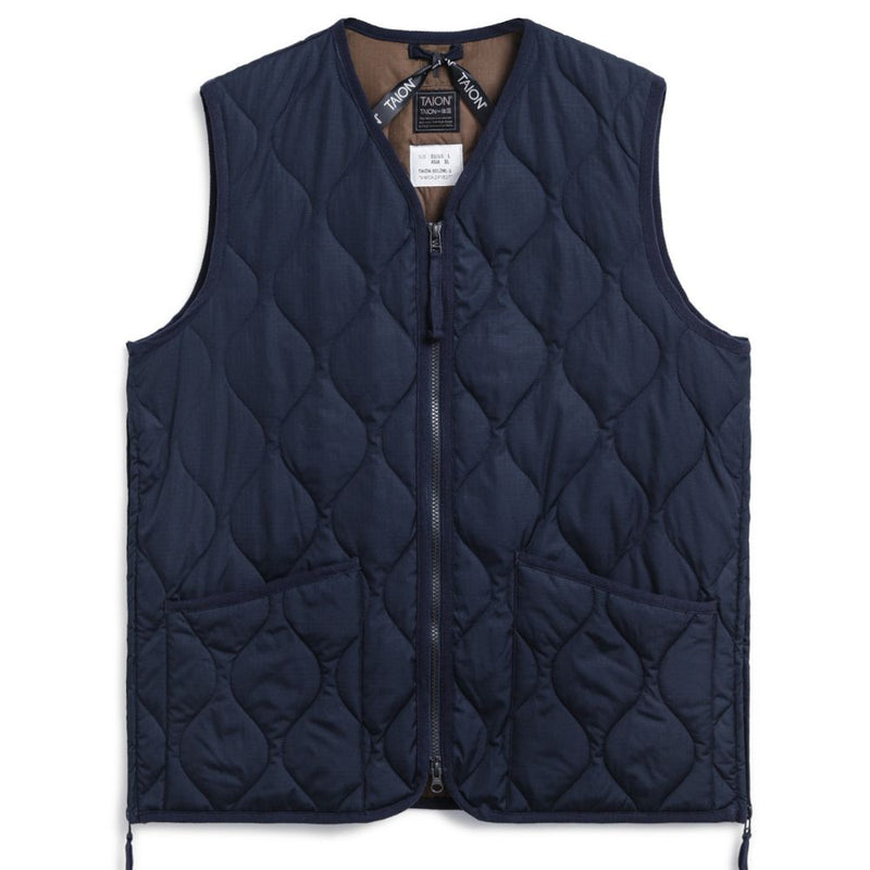 Taion - Gilet militaire col en V - Bleu Marine