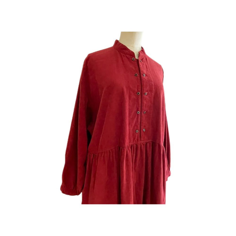 Sarahwear - Robe Farmers en velours côtelé – Rouge