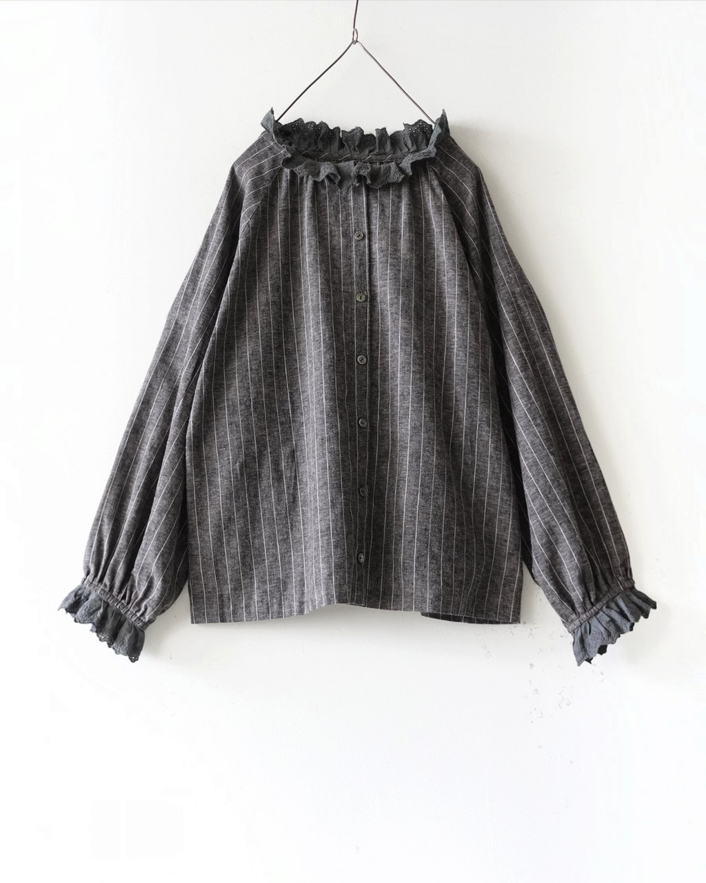 Ichi - Chemise Pinstripe - Anthracite